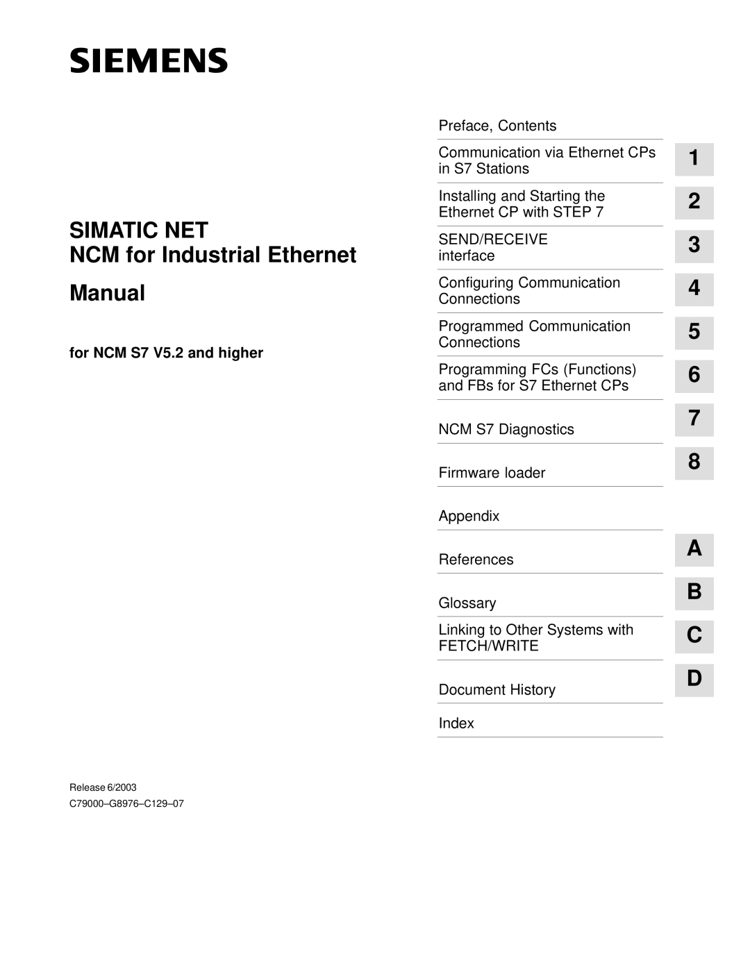 Siemens appendix Simatic NET, For NCM S7 V5.2 and higher 