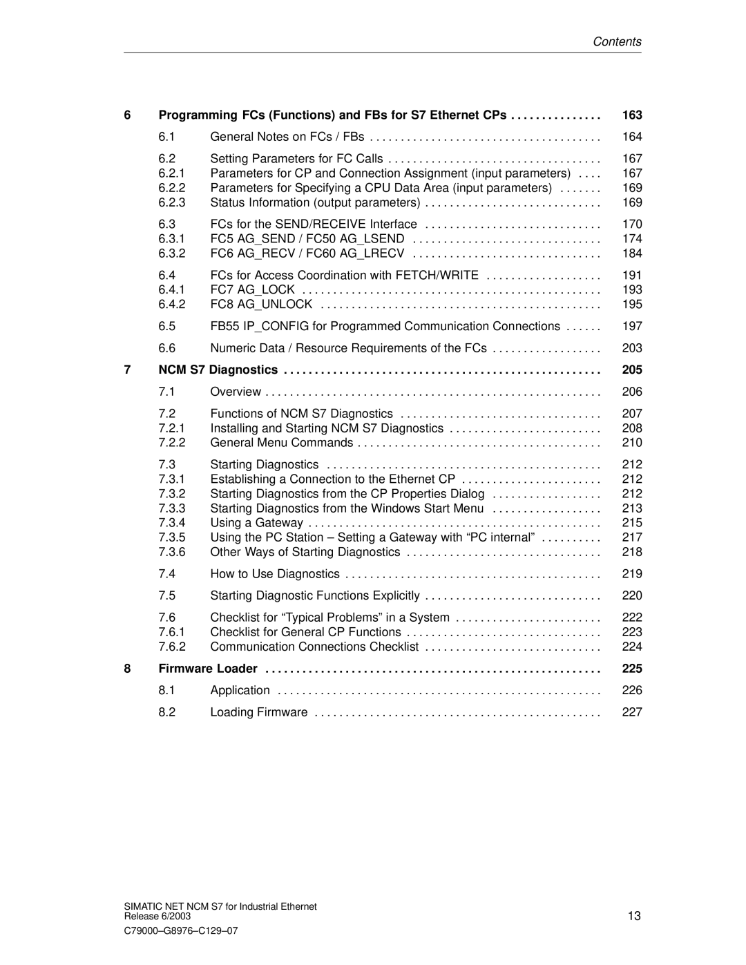 Siemens Programming FCs Functions and FBs for S7 Ethernet CPs 163, 205, 225, NCM S7 Diagnostics, Firmware Loader 