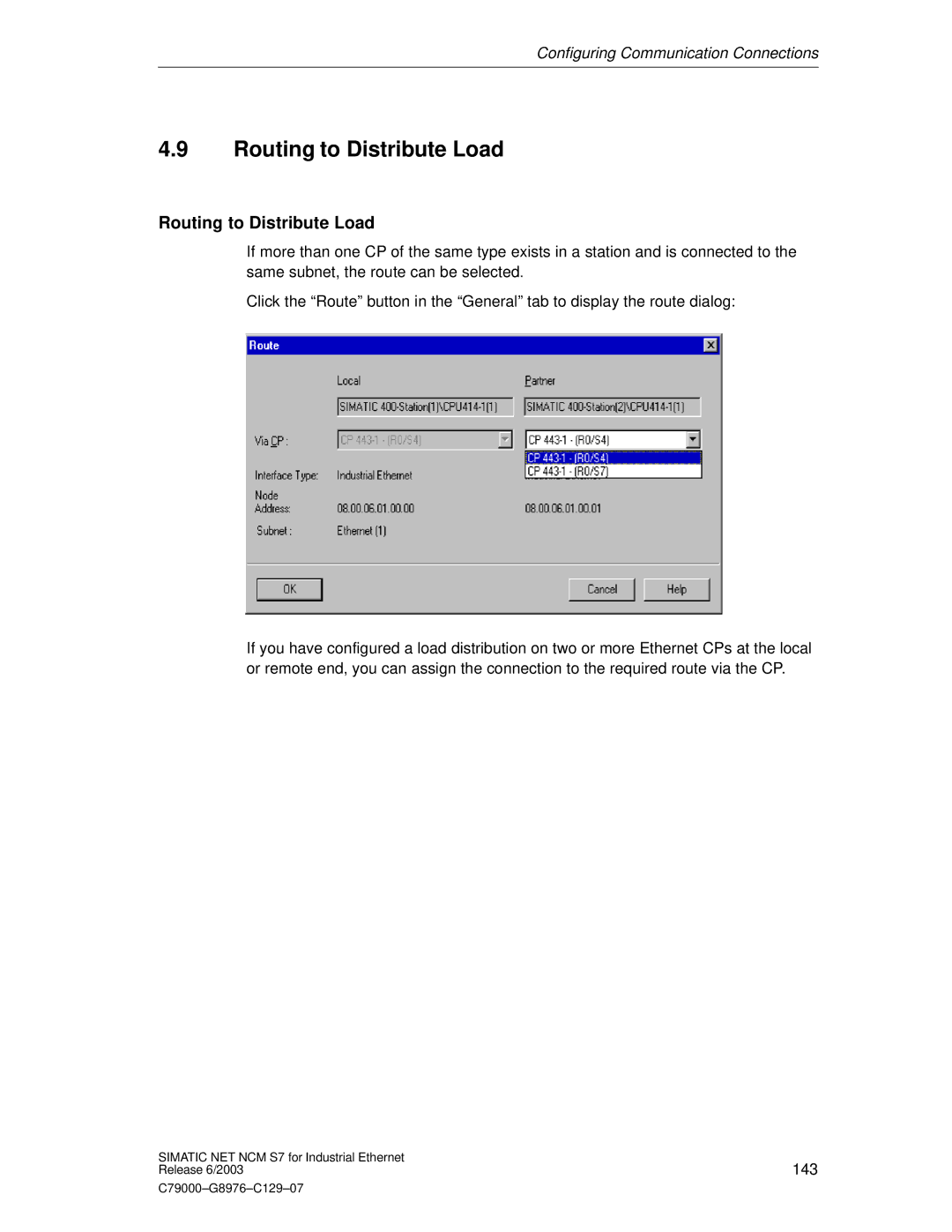 Siemens NCM S7 appendix Routing to Distribute Load 