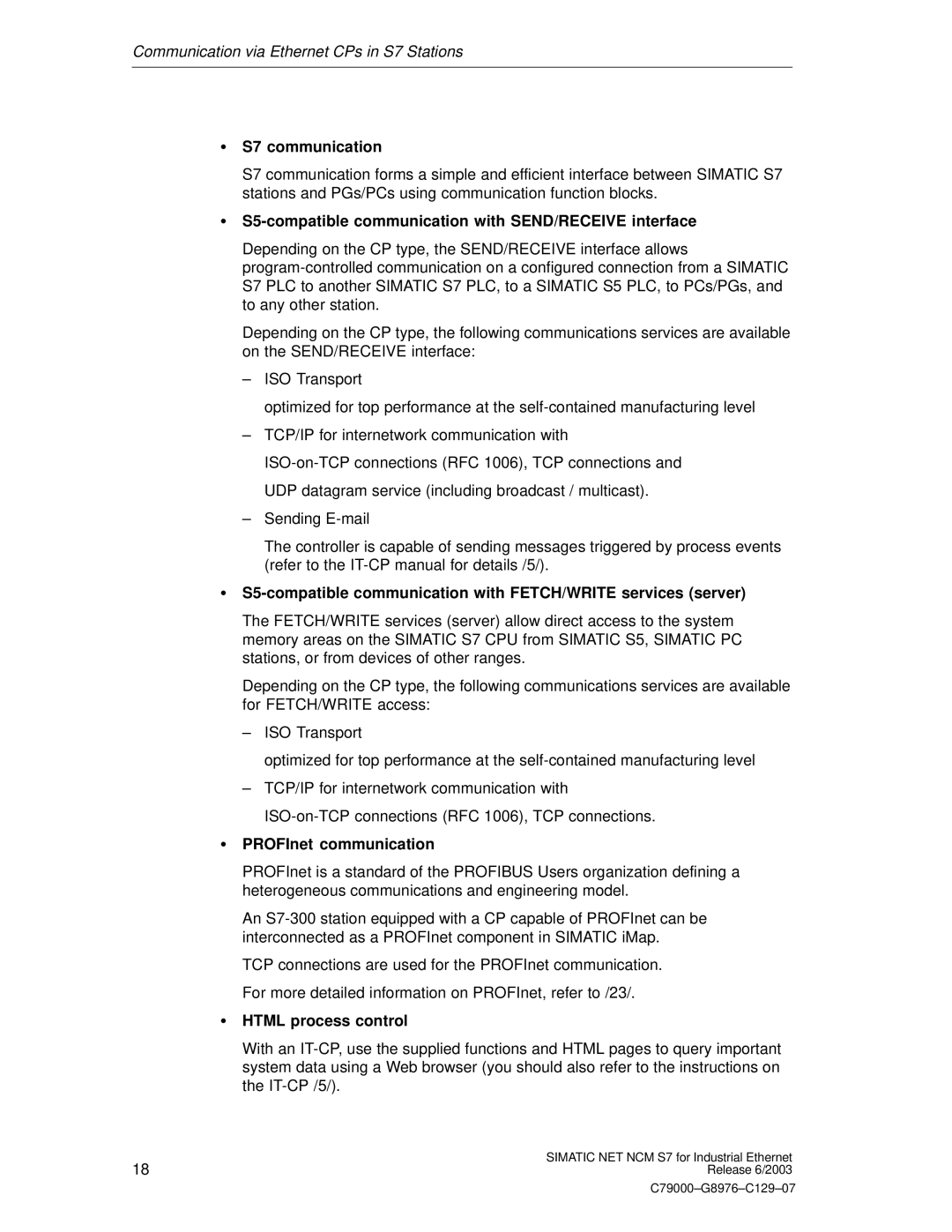 Siemens NCM S7 appendix S7 communication, S5-compatible communication with SEND/RECEIVE interface, PROFInet communication 