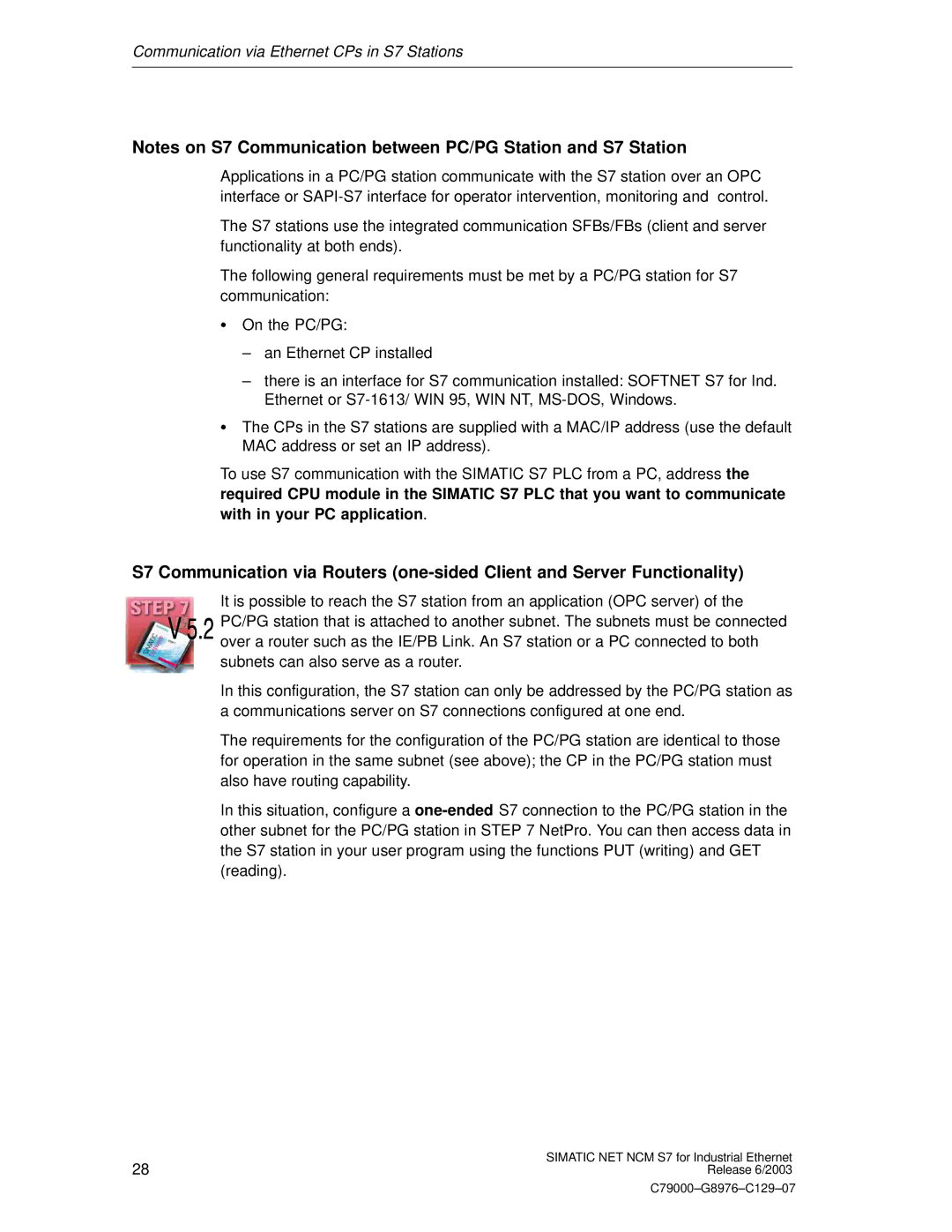 Siemens NCM S7 appendix Communication via Ethernet CPs in S7 Stations 