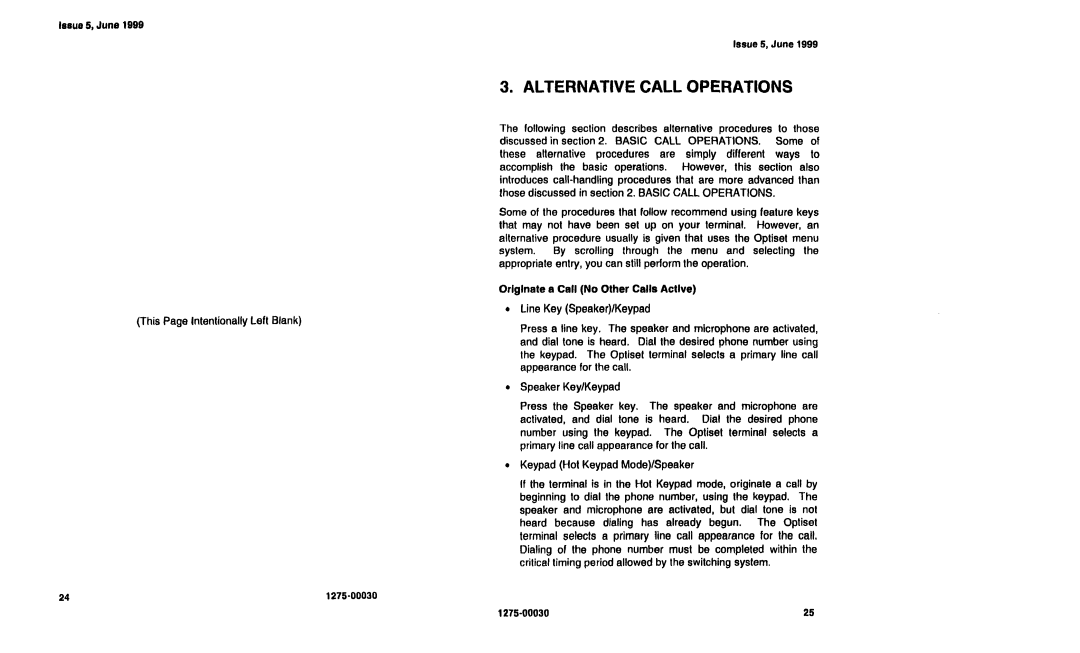 Siemens NI-1200 specifications Alternative Call Operations 