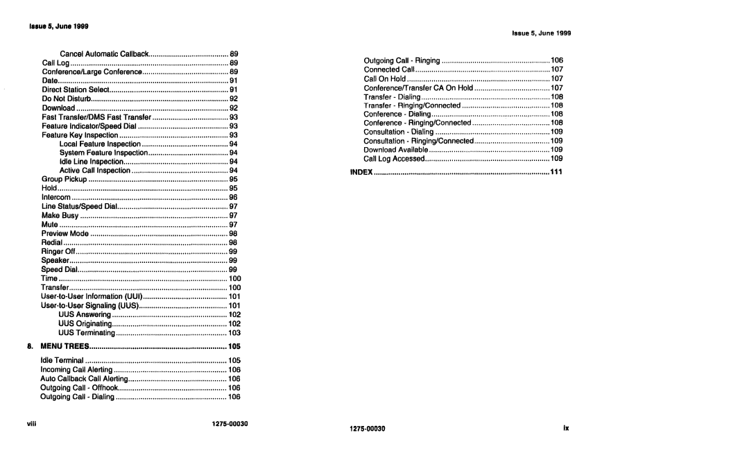 Siemens NI-1200 specifications Menu Trees 