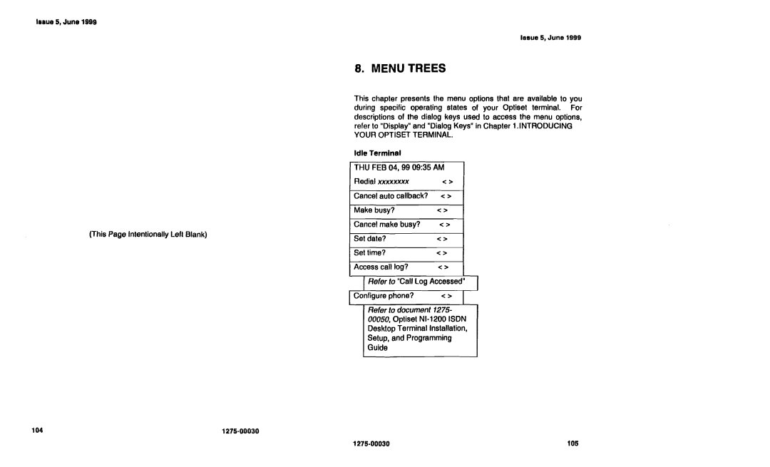 Siemens NI-1200 specifications Menu Trees, Redial 