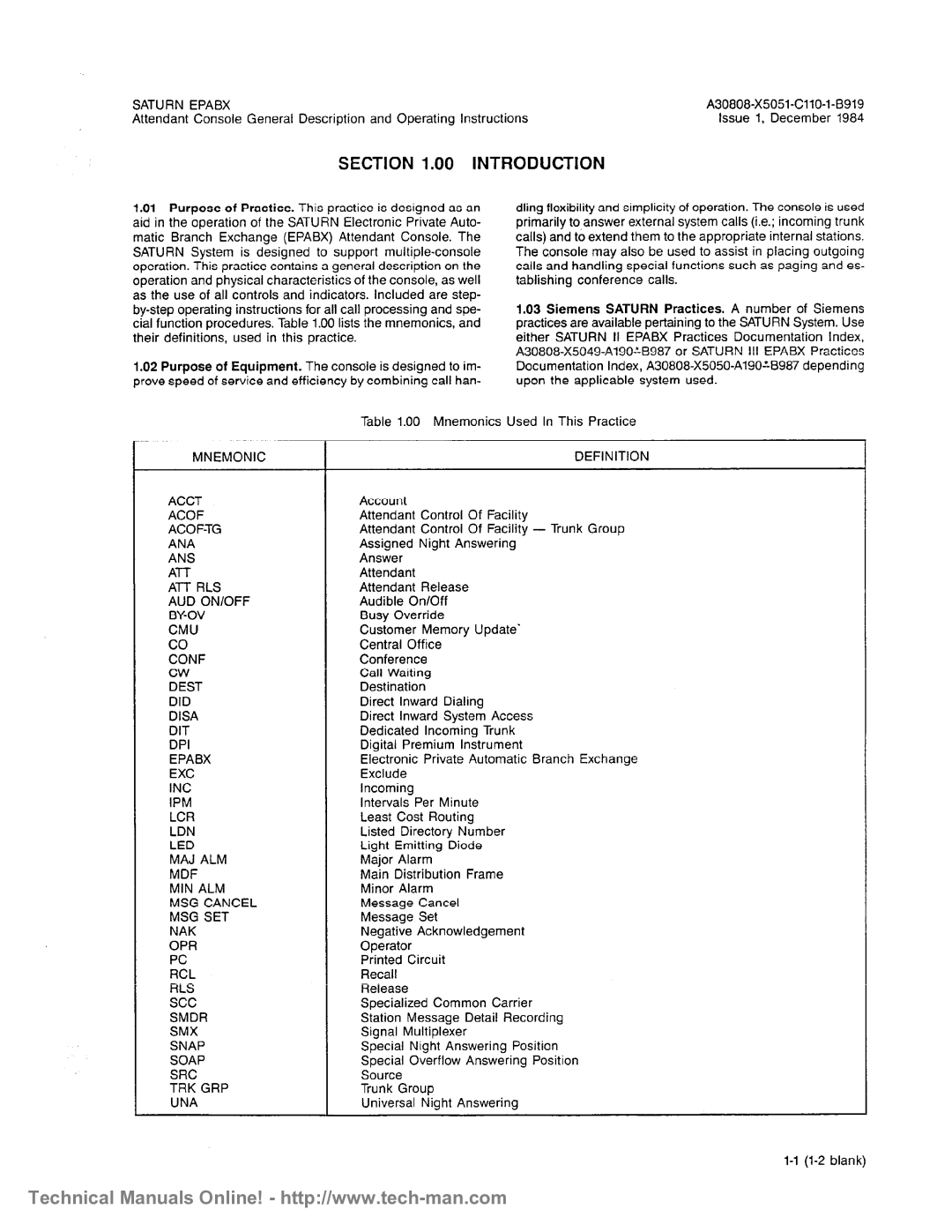 Siemens OC1E technical manual 