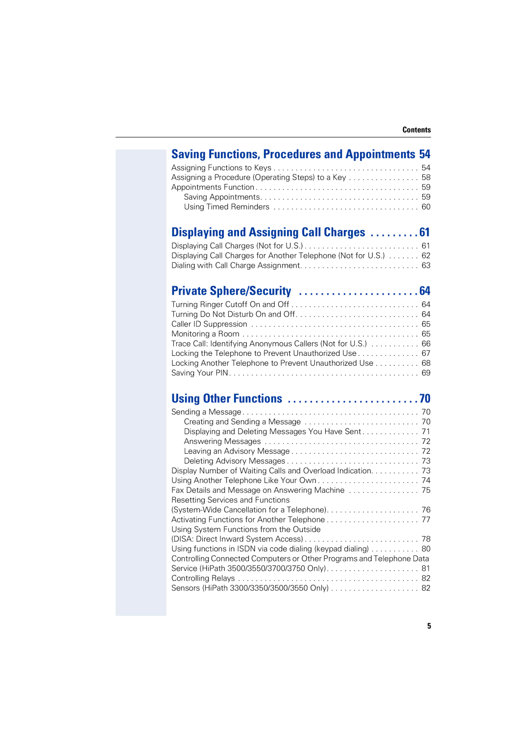 Siemens optiPoint 400 operating instructions Private Sphere/Security, Using Other Functions 