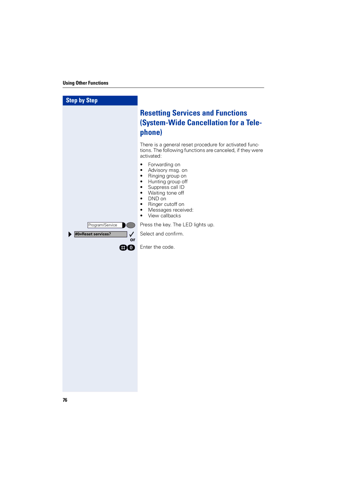 Siemens optiPoint 400 operating instructions Program/Service 