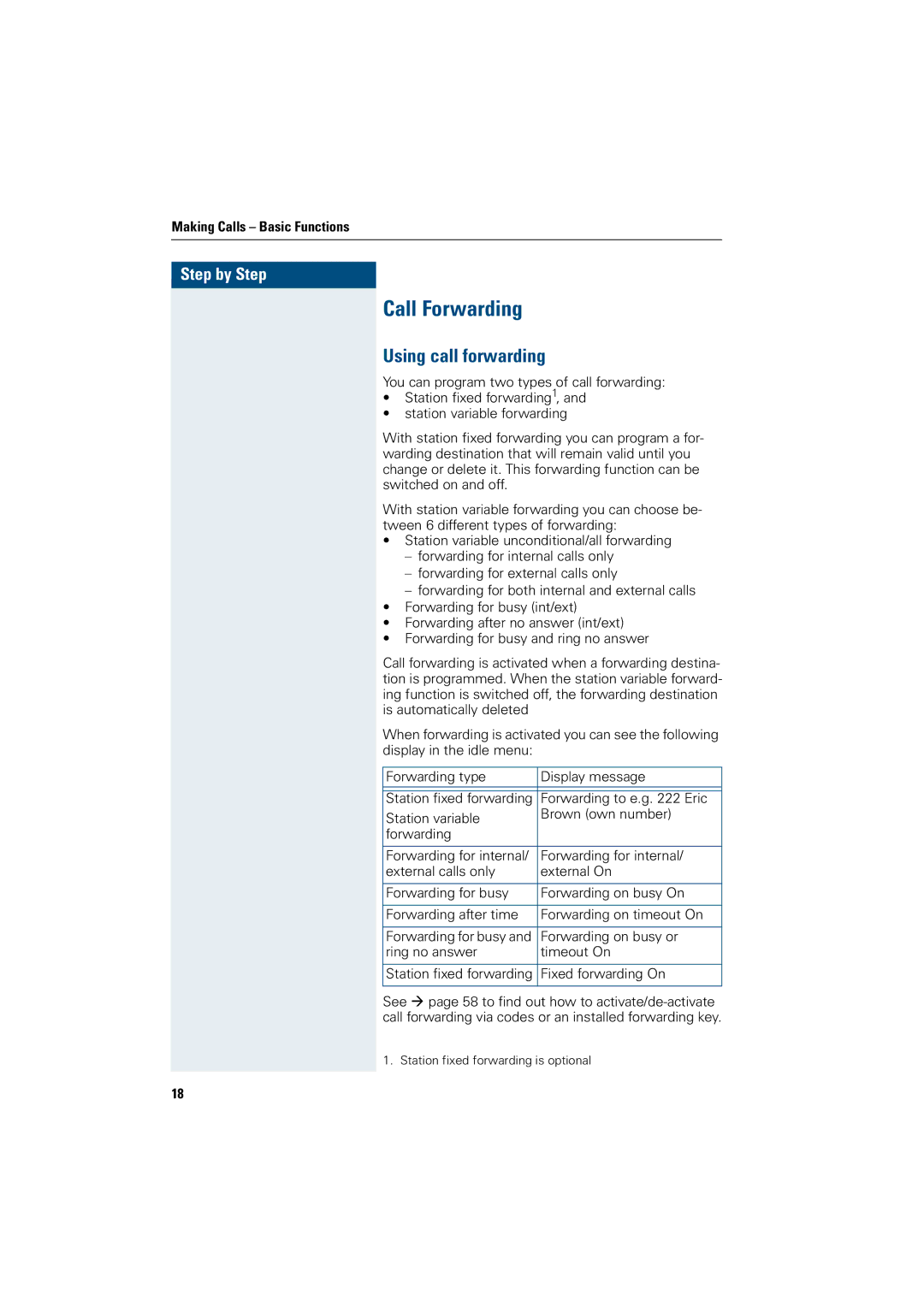 Siemens OptiPoint 410 operating instructions Call Forwarding, Using call forwarding 