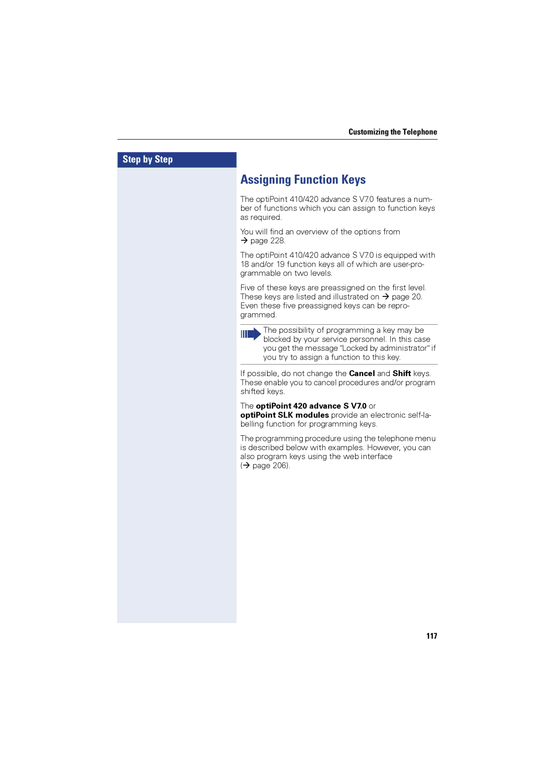 Siemens OPTIPOINT410, OPTIPOINT420 user manual Assigning Function Keys, 117 