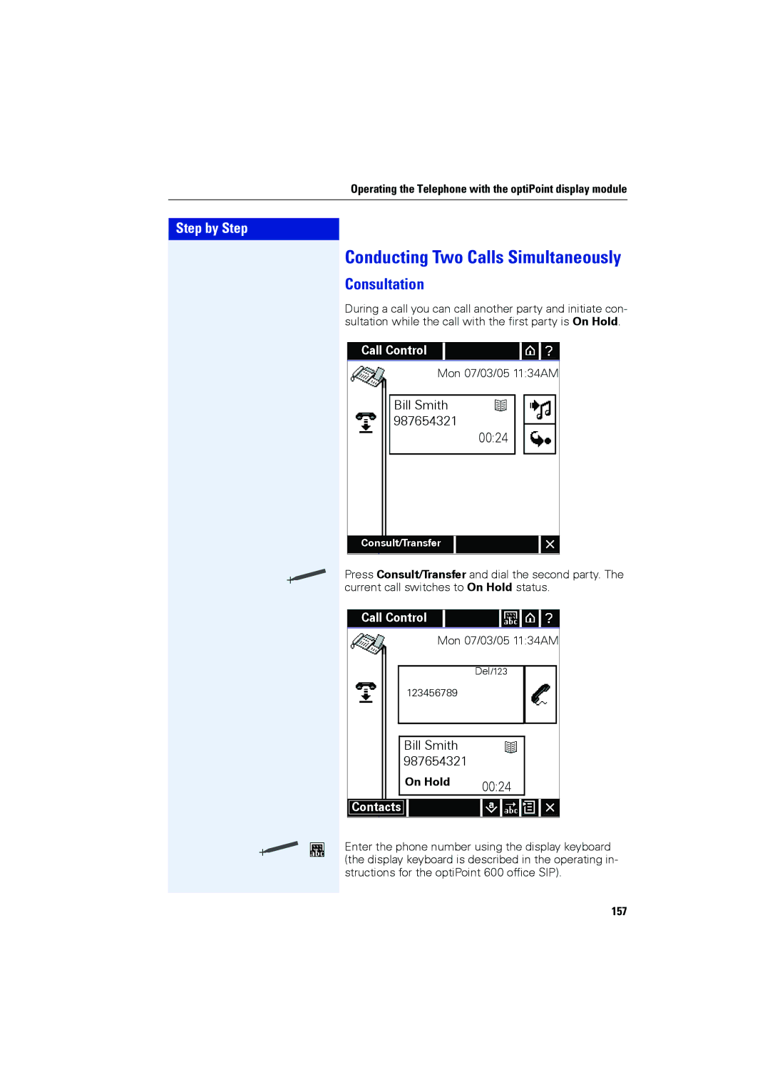 Siemens OPTIPOINT410, OPTIPOINT420 user manual Consultation, 157 