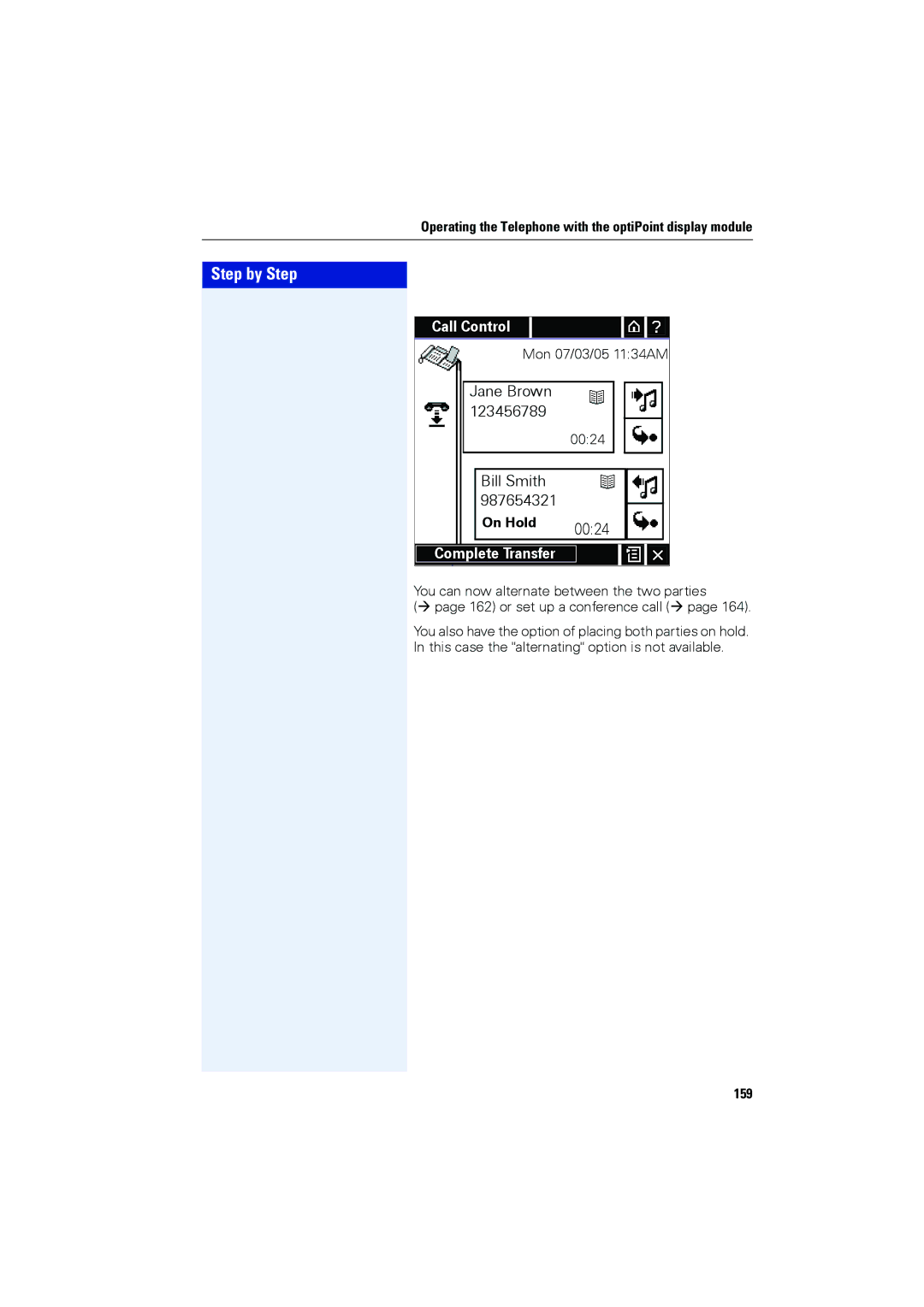 Siemens OPTIPOINT410, OPTIPOINT420 user manual Complete Transfer, 159 