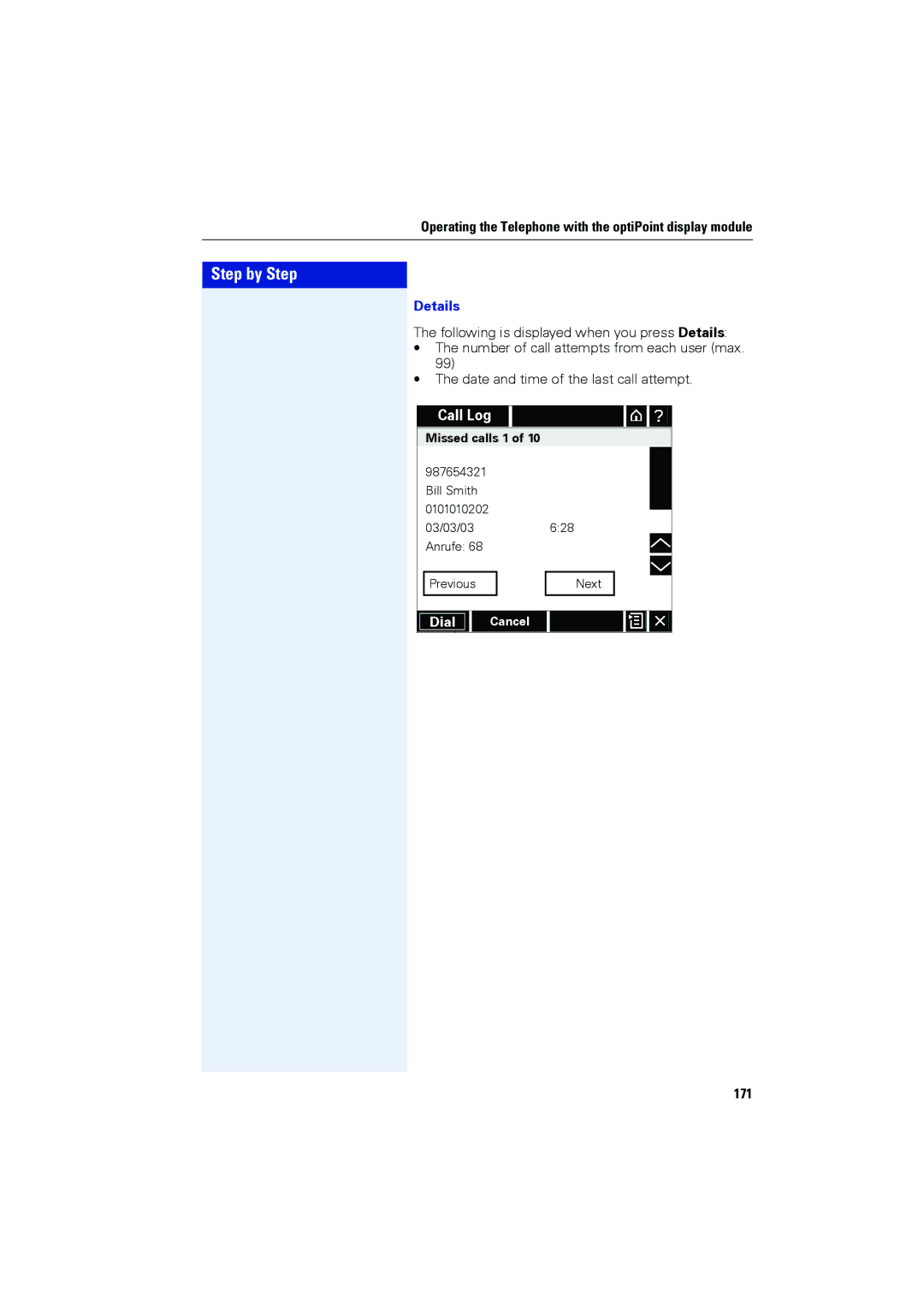 Siemens OPTIPOINT410, OPTIPOINT420 user manual Details, 171 