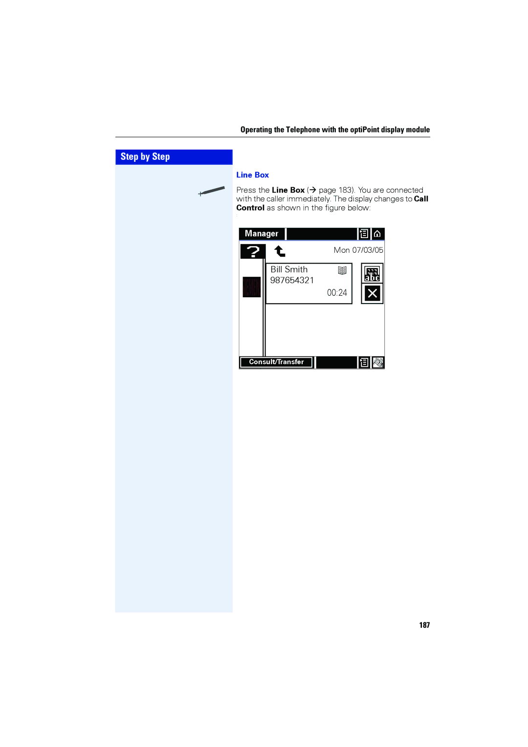 Siemens OPTIPOINT410, OPTIPOINT420 user manual Line Box, 187 