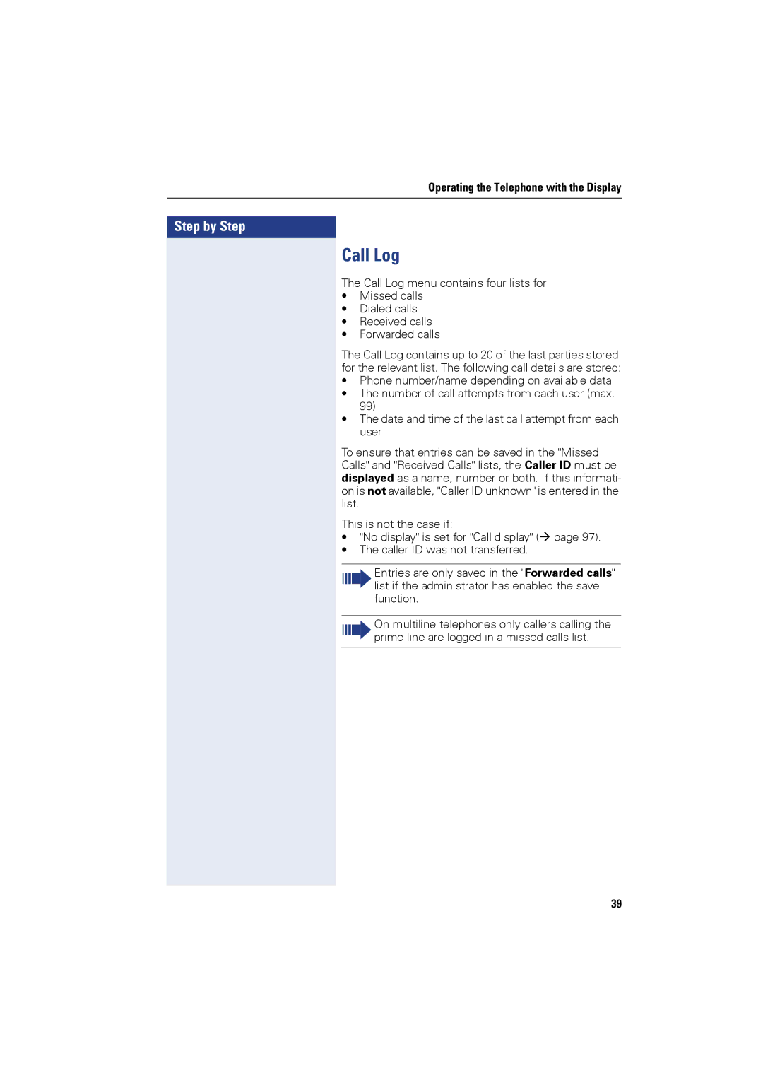 Siemens OPTIPOINT410, OPTIPOINT420 user manual Call Log 