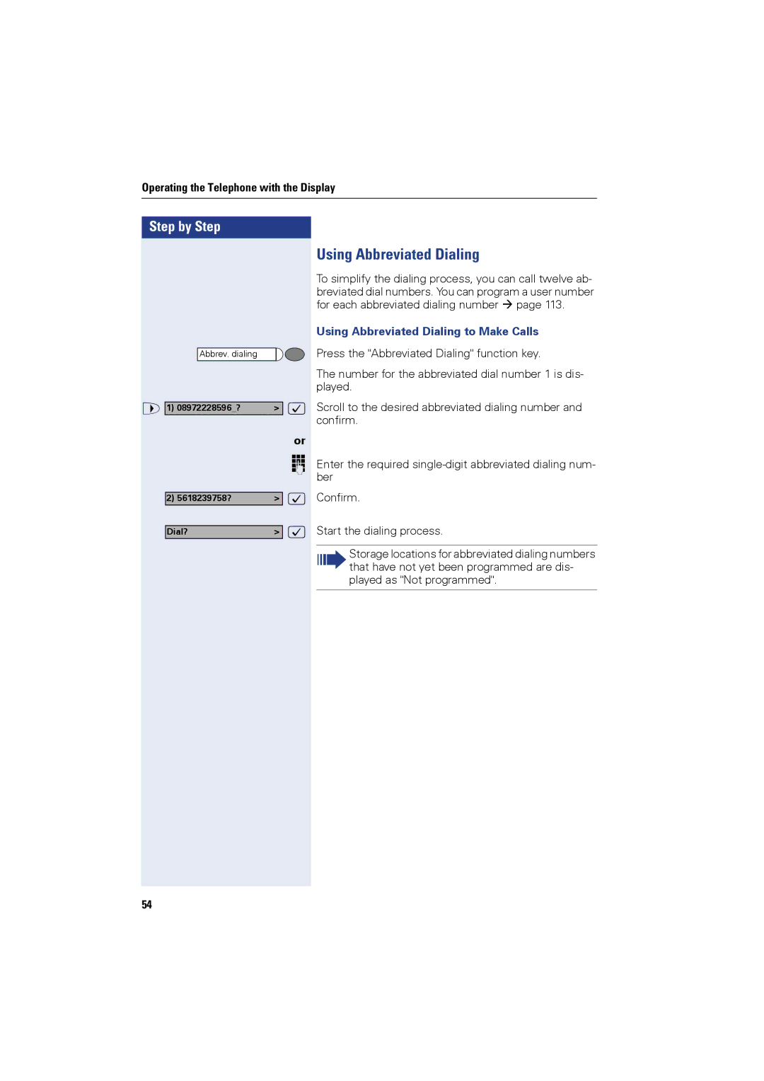 Siemens OPTIPOINT420, OPTIPOINT410 user manual Using Abbreviated Dialing to Make Calls 