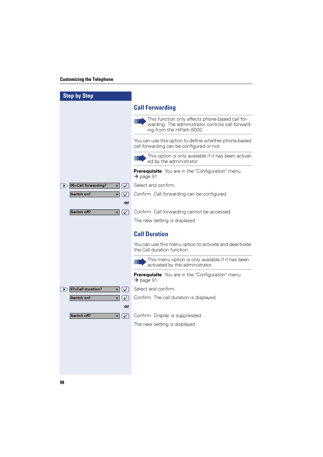 Siemens OPTIPOINT420, OPTIPOINT410 user manual Call Forwarding, Call Duration 