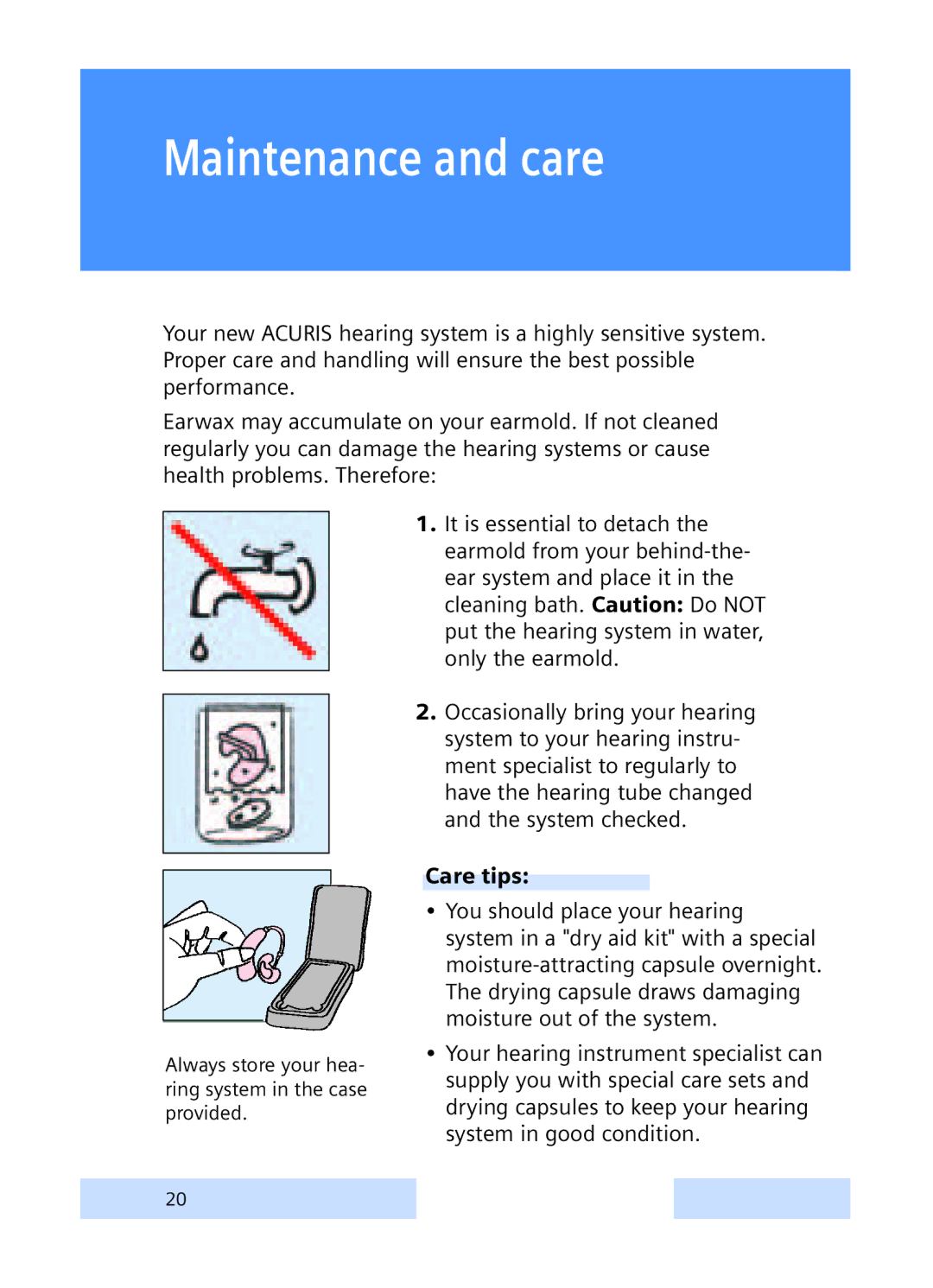 Siemens P, S manual Maintenance and care, Care tips 