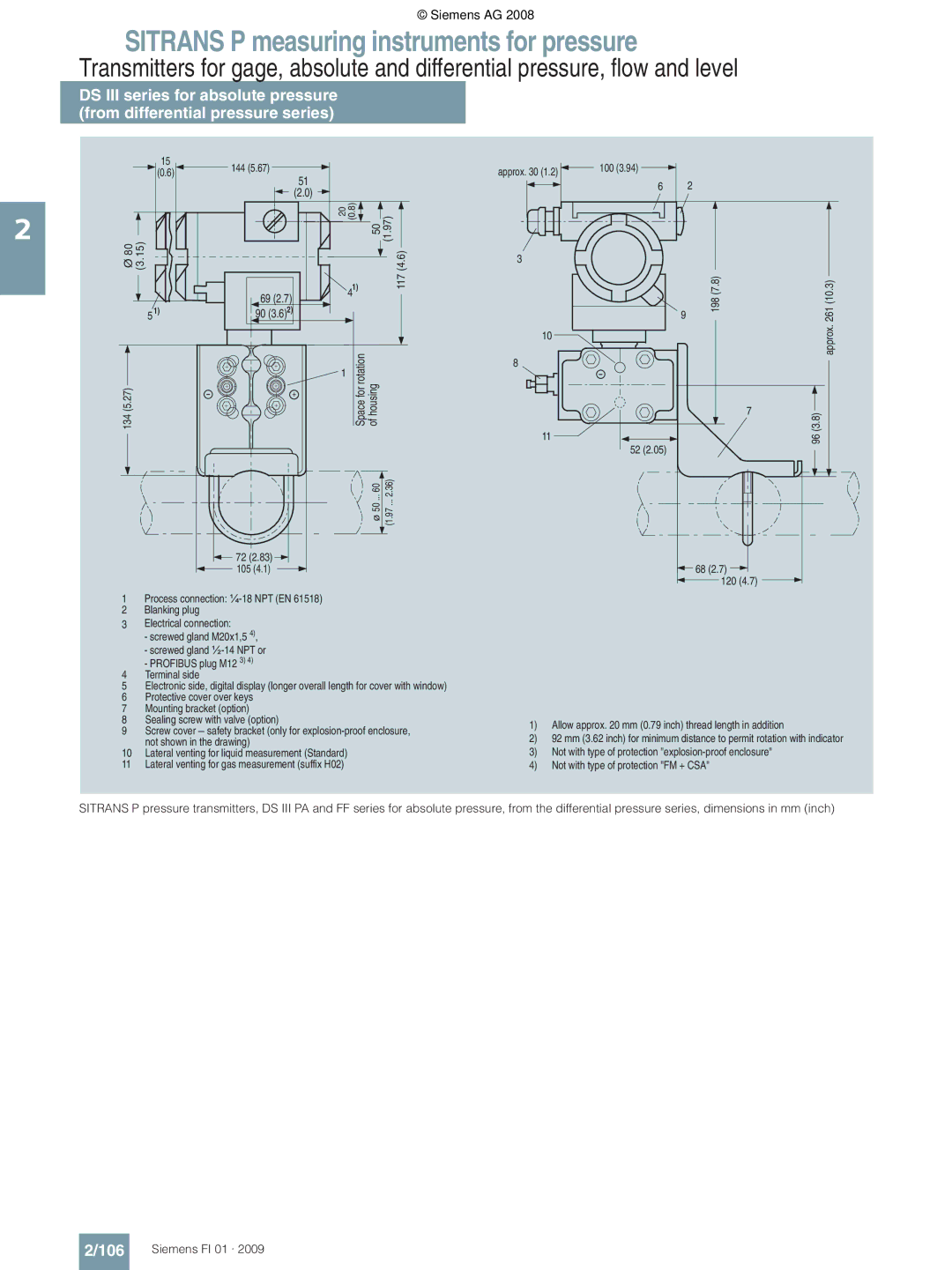 Siemens P technical specifications 106 