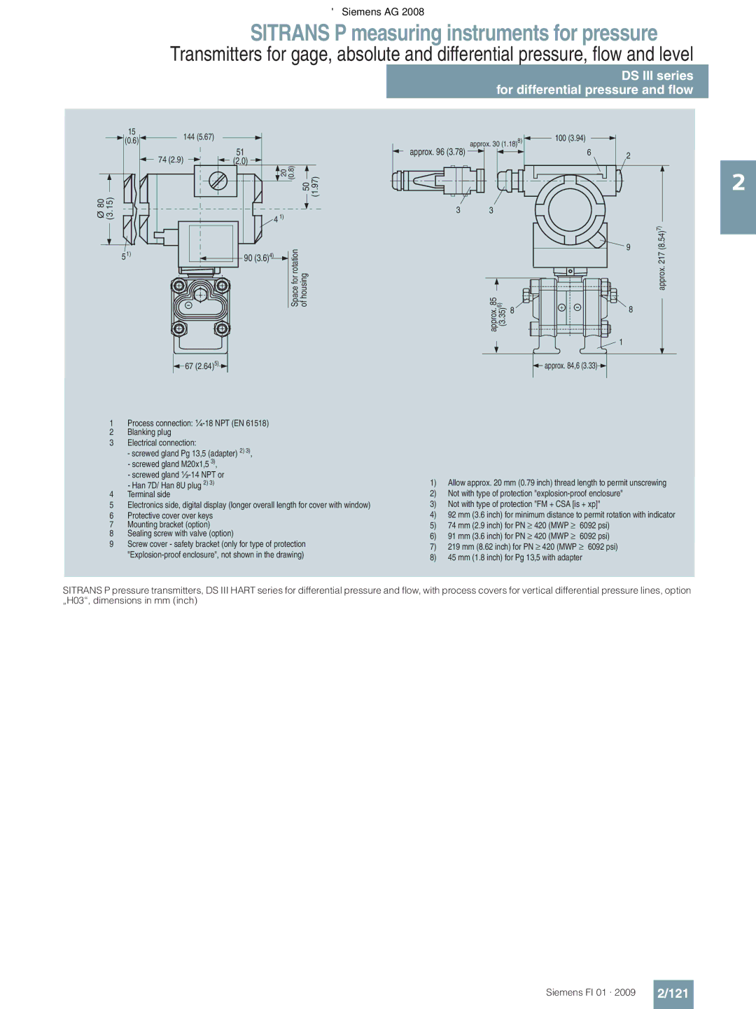 Siemens P technical specifications 121 