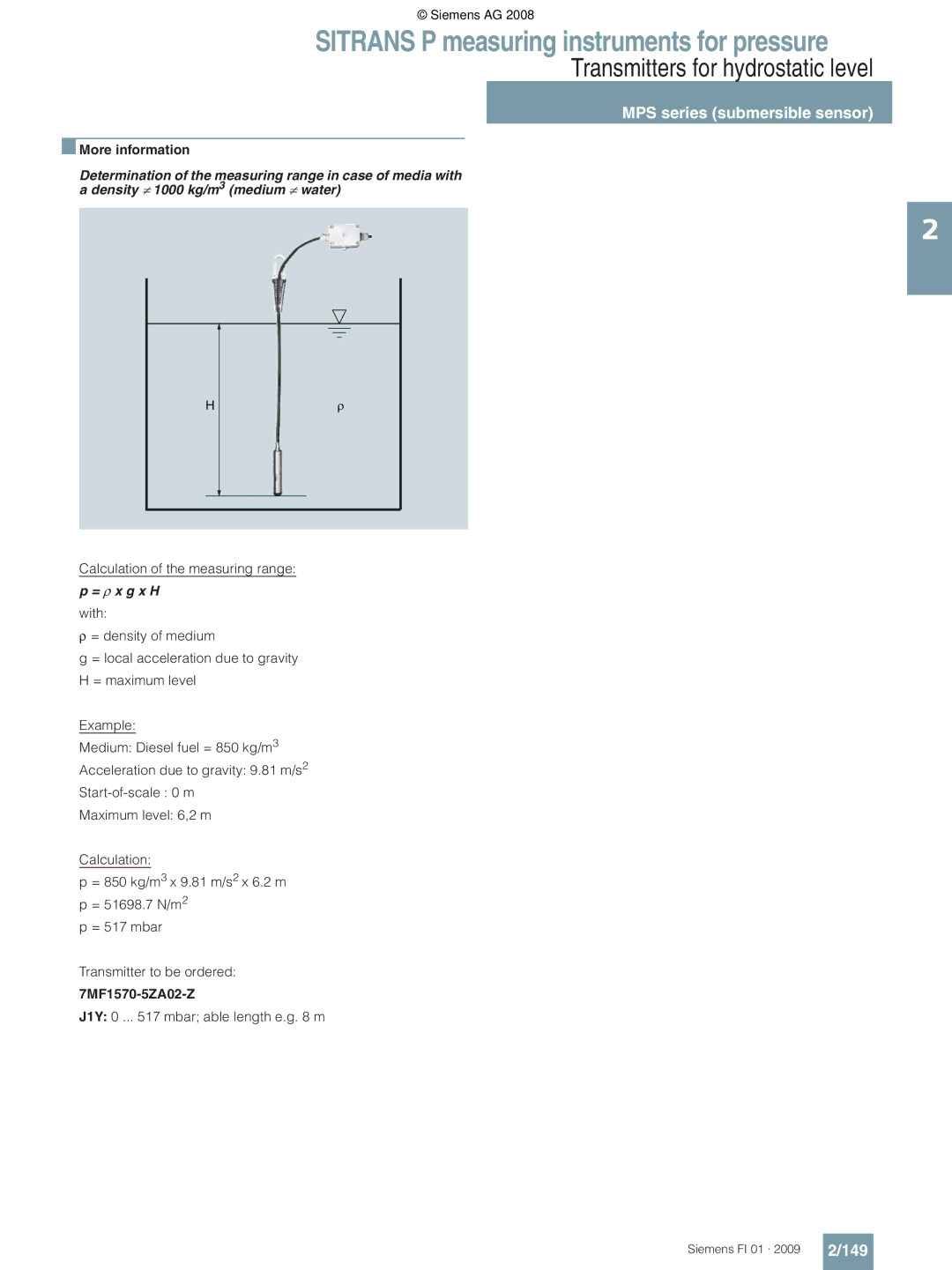 Siemens P technical specifications 149, More information, 7MF1570-5ZA02-Z 