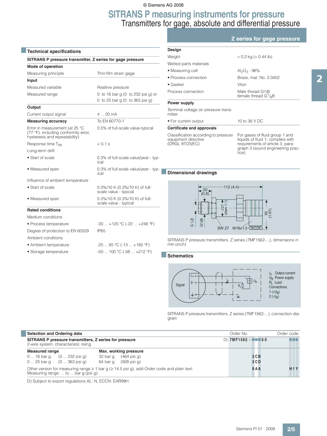 Siemens P technical specifications Technical specifications, Dimensional drawings, Schematics 