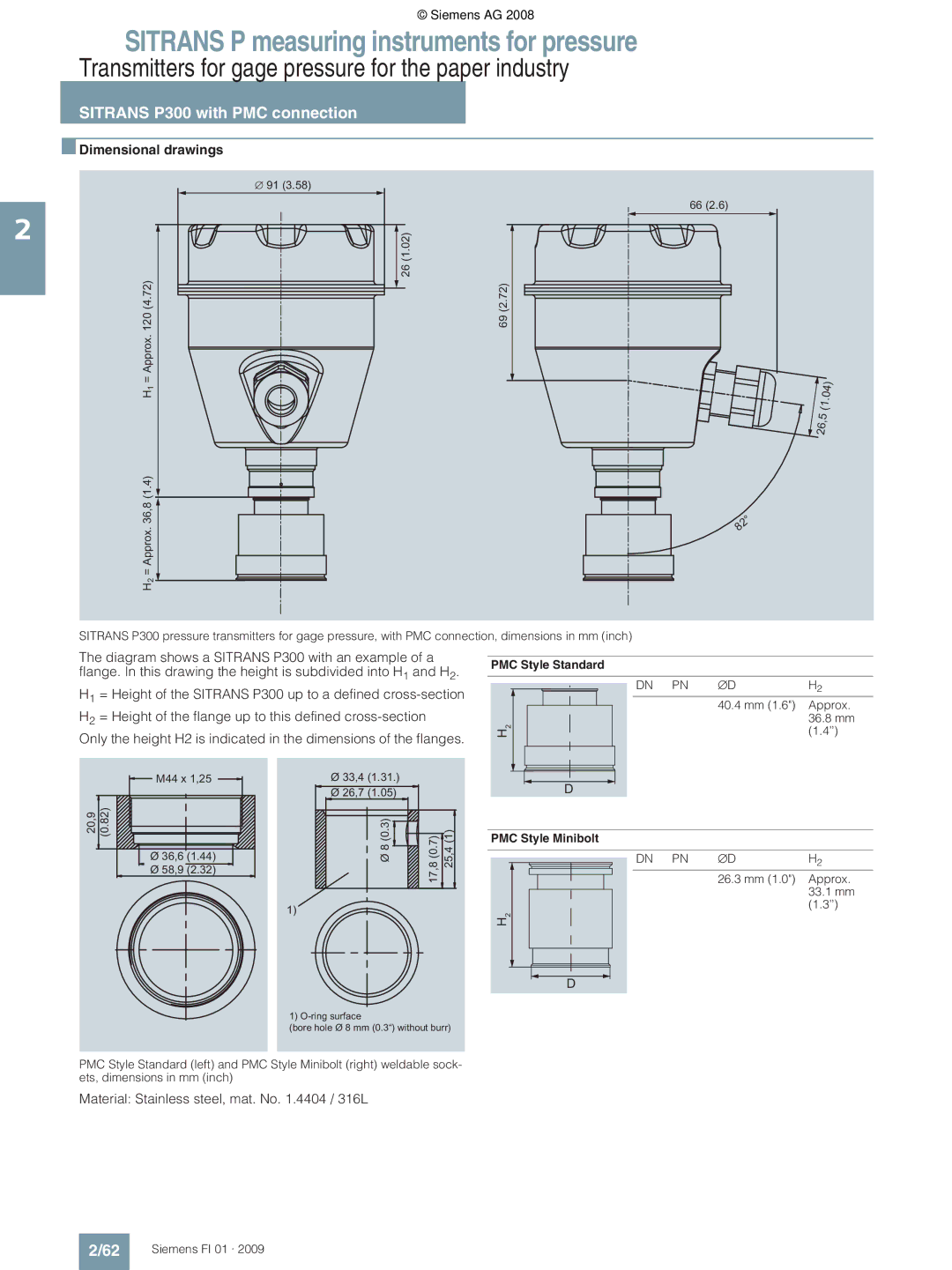 Siemens P technical specifications Dimensional drawings, mm Approx 36.8 mm 