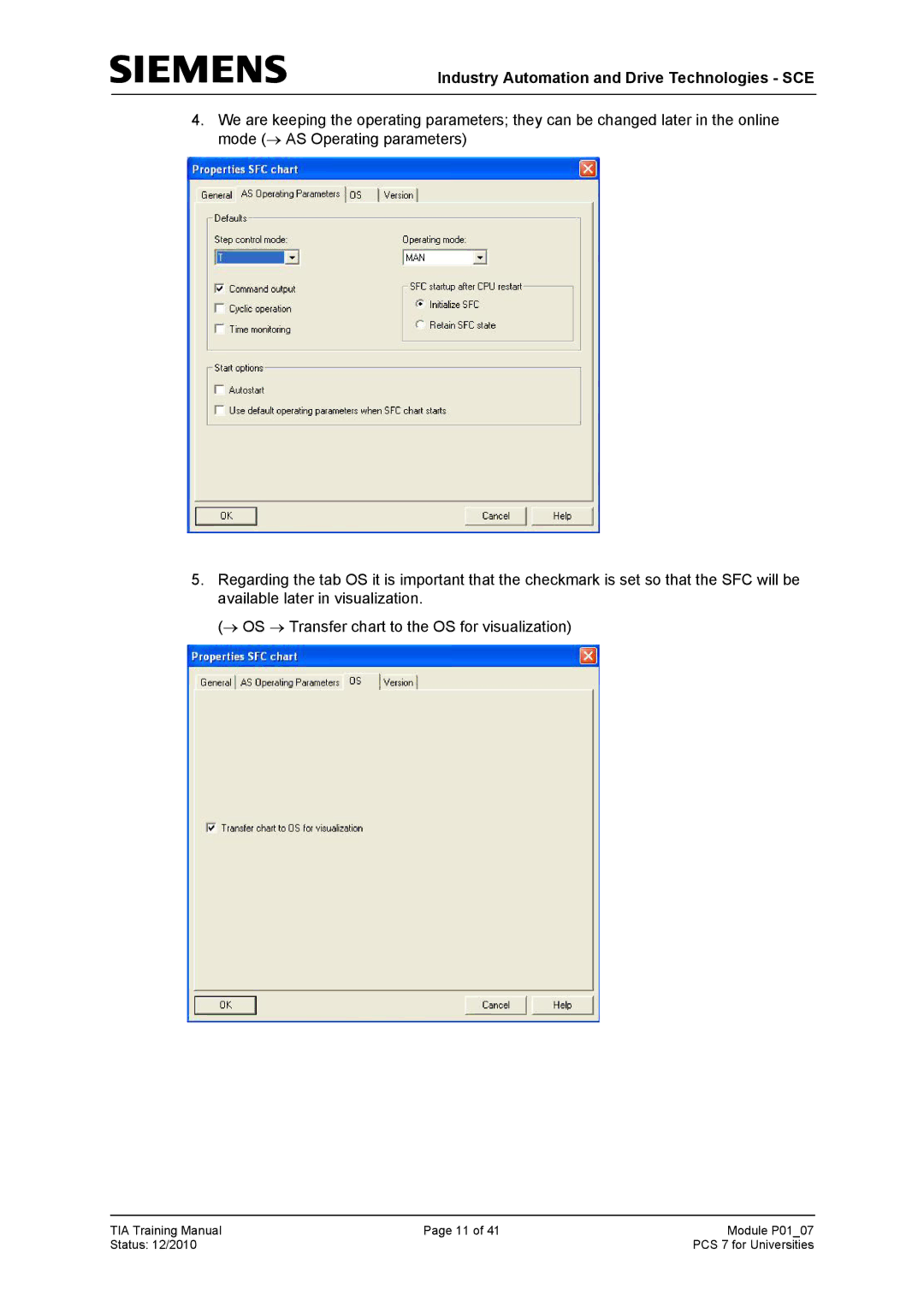 Siemens P01-07 manual Industry Automation and Drive Technologies SCE 