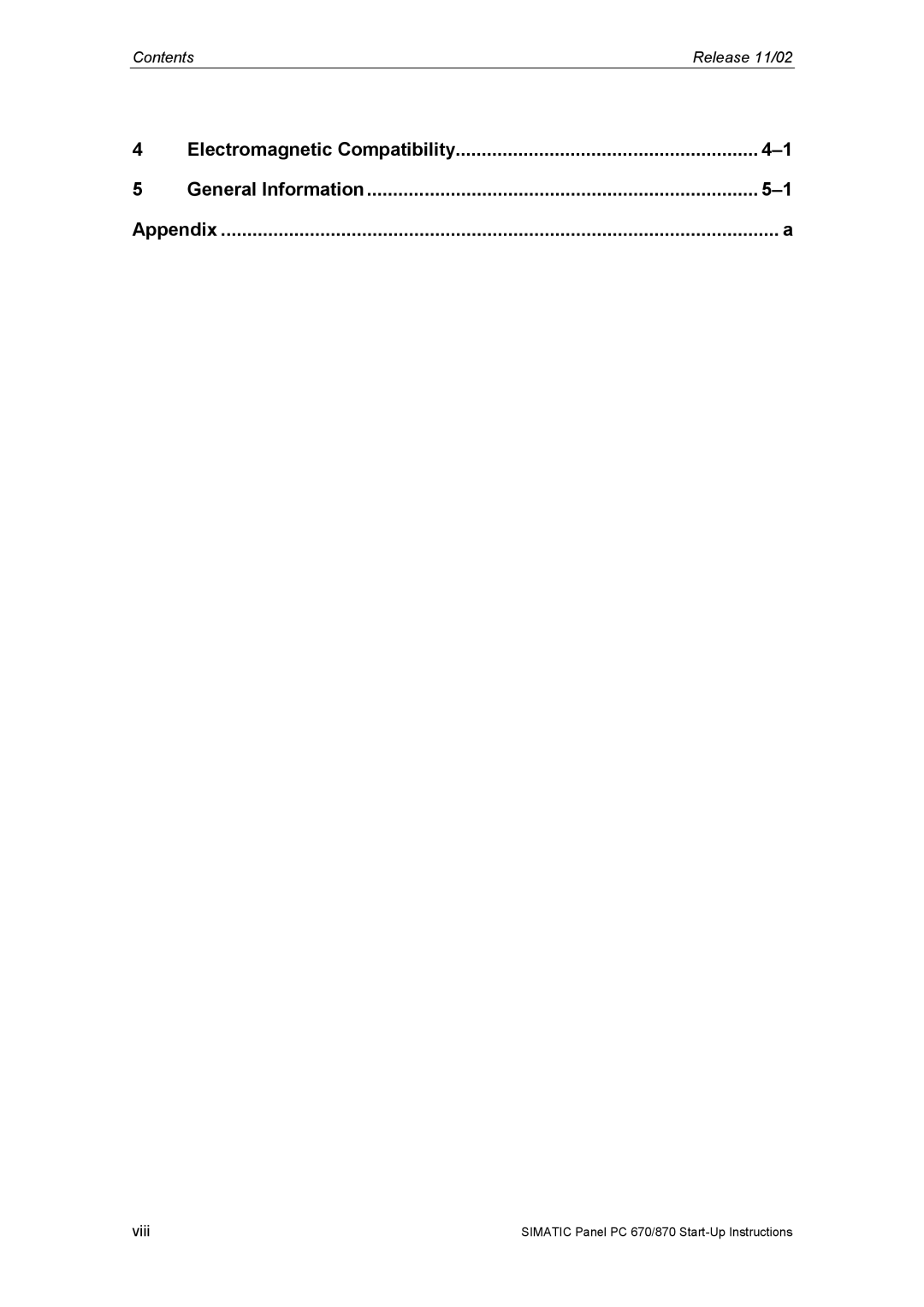 Siemens Panel PC 870 appendix Electromagnetic Compatibility General Information Appendix 