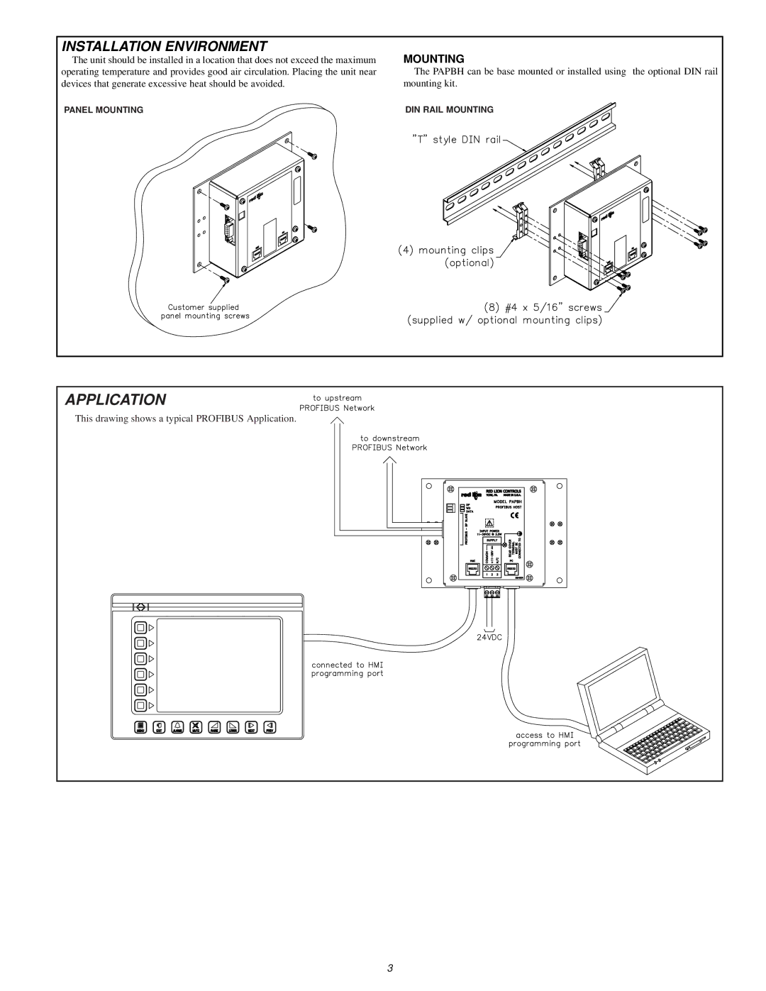 Siemens PAPBH dimensions Installation Environment, Mounting 