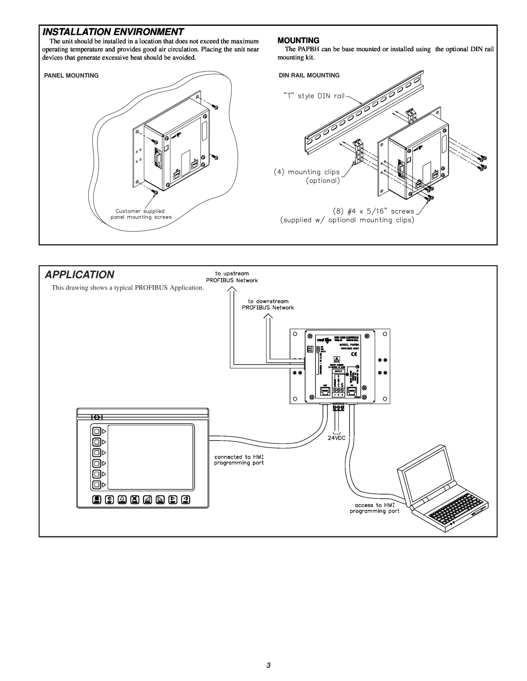 Siemens PAPBH dimensions Application, Installation Environment, Mounting 