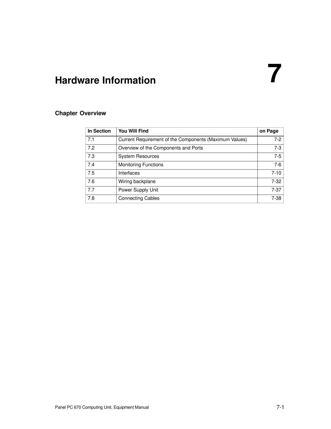 Siemens PC 670 manual Hardware Information, Chapter Overview 