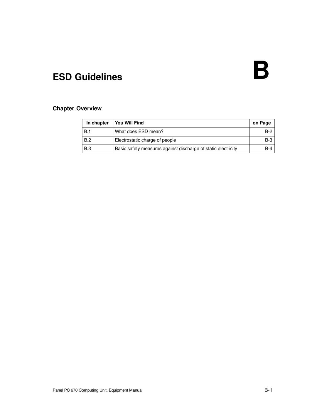 Siemens PC 670 manual ESD Guidelines, Chapter You Will Find 