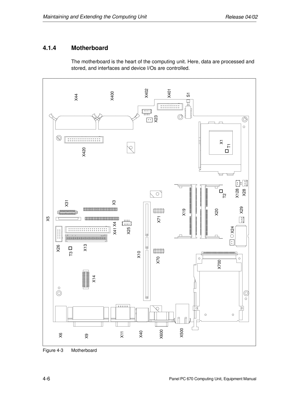 Siemens PC 670 manual Motherboard 