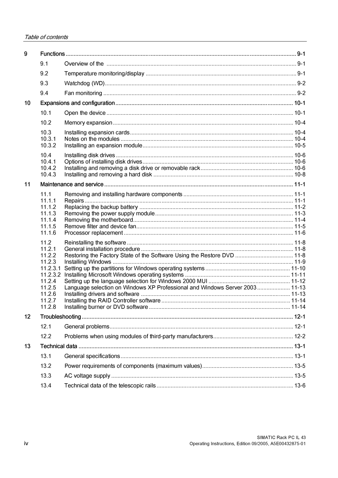 Siemens PCIL43 manual 10-1 