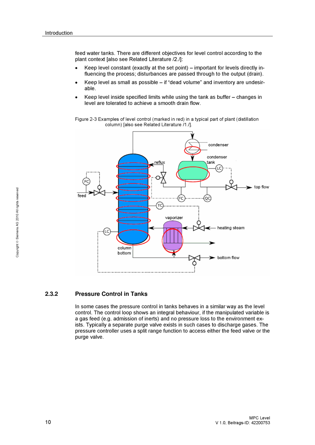 Siemens PCS 7 manual Pressure Control in Tanks 