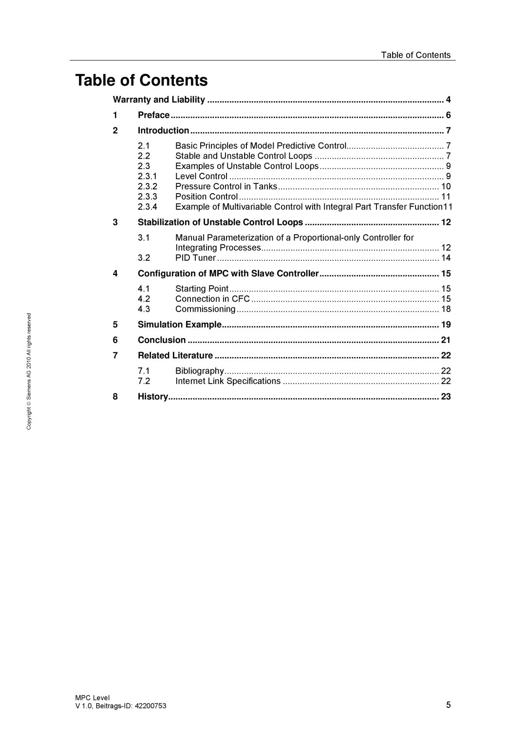 Siemens PCS 7 manual Table of Contents 