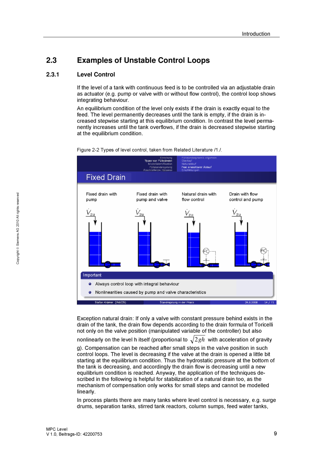 Siemens PCS 7 manual Examples of Unstable Control Loops, Level Control 