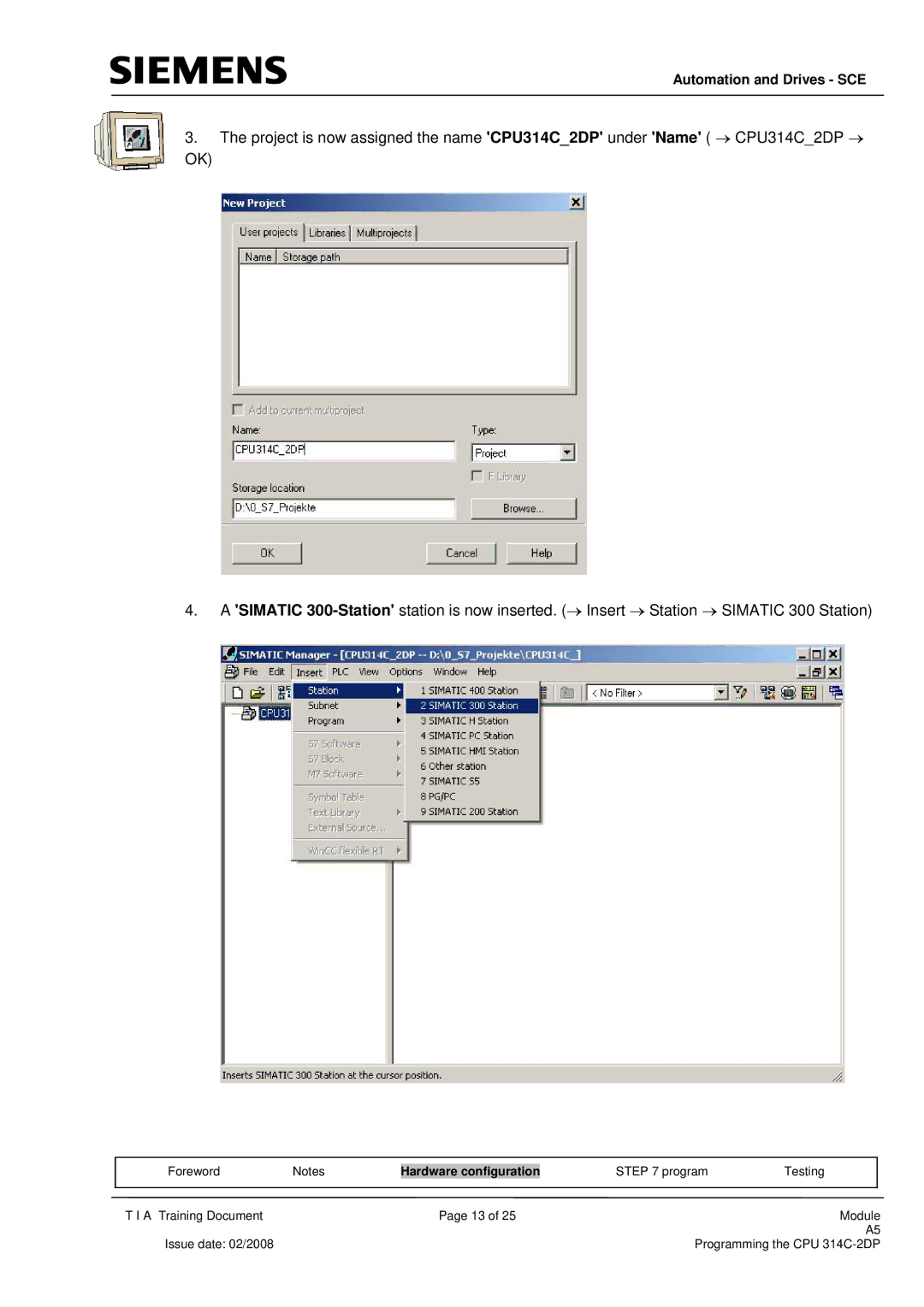 Siemens programming the cpu 314c-2dp manual Automation and Drives SCE 