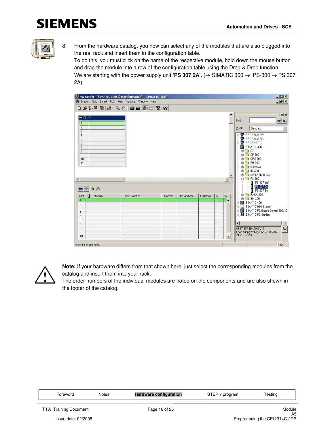 Siemens programming the cpu 314c-2dp manual Automation and Drives SCE 