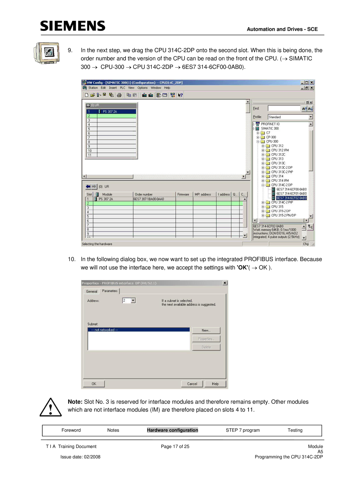 Siemens programming the cpu 314c-2dp manual Automation and Drives SCE 