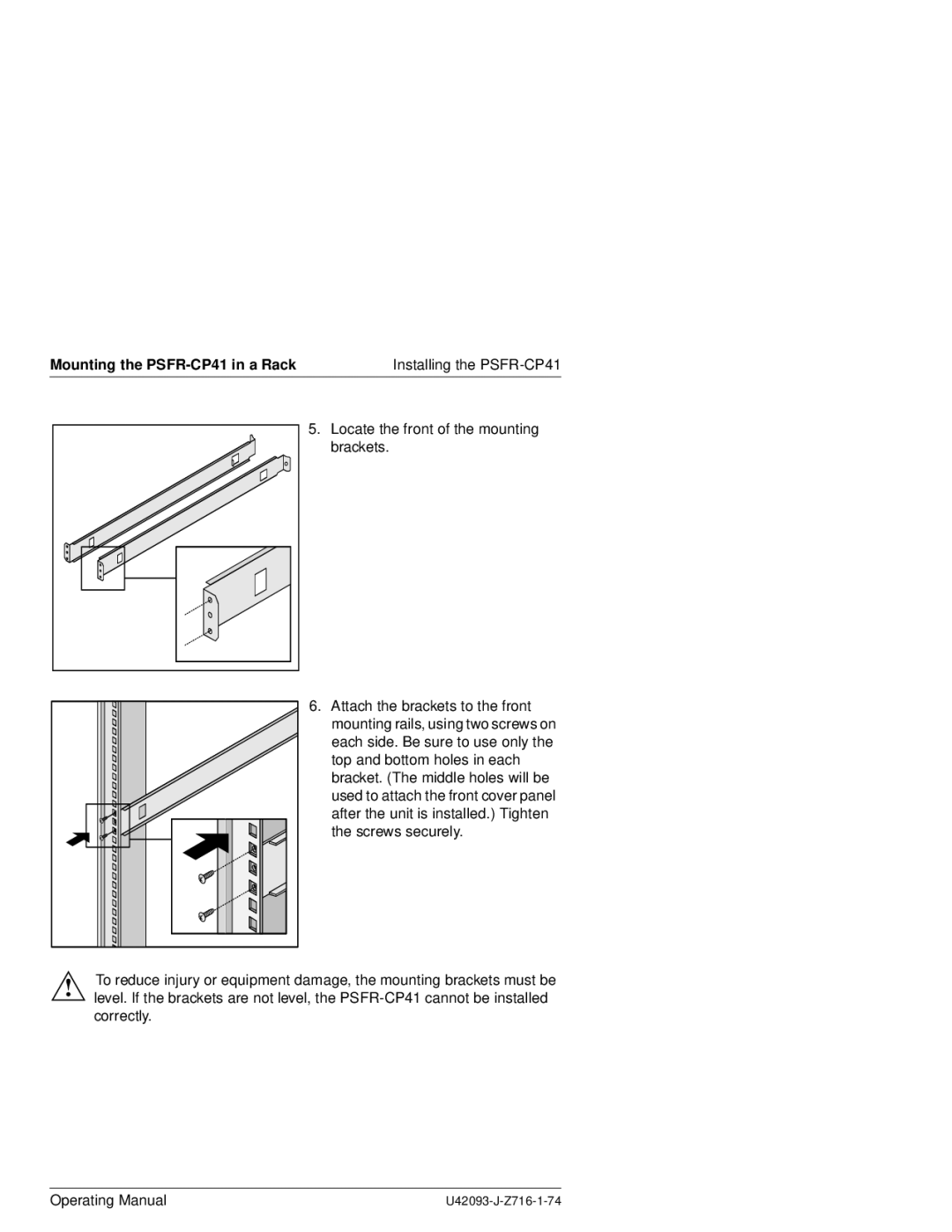 Siemens manual Mounting the PSFR-CP41 in a Rack 