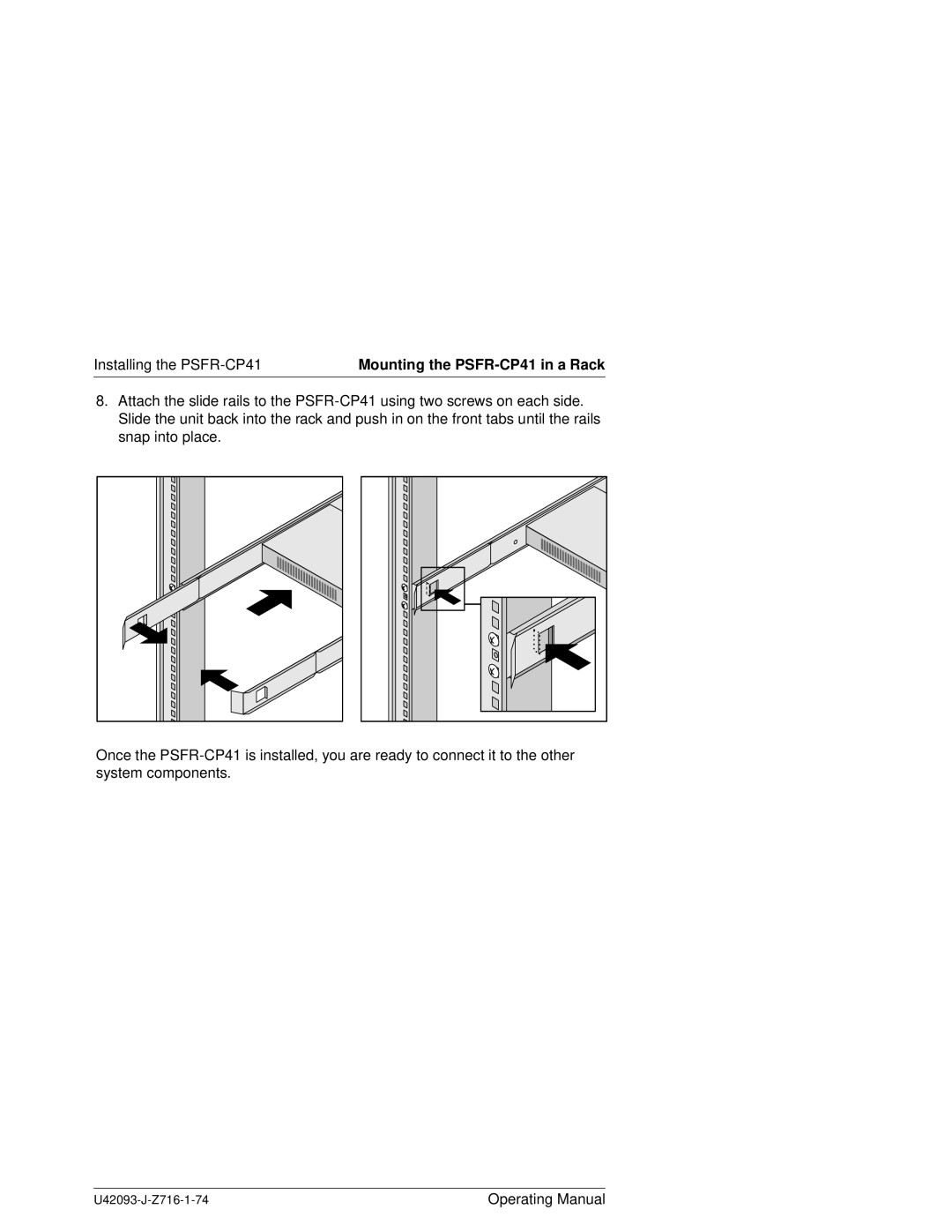 Siemens manual Installing the PSFR-CP41 