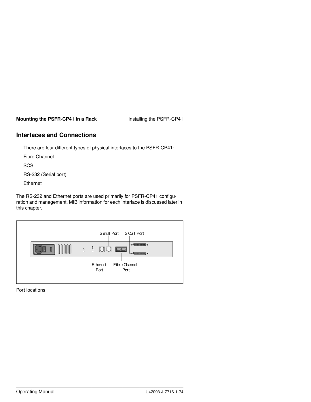 Siemens PSFR-CP41 manual Interfaces and Connections, Scsi 