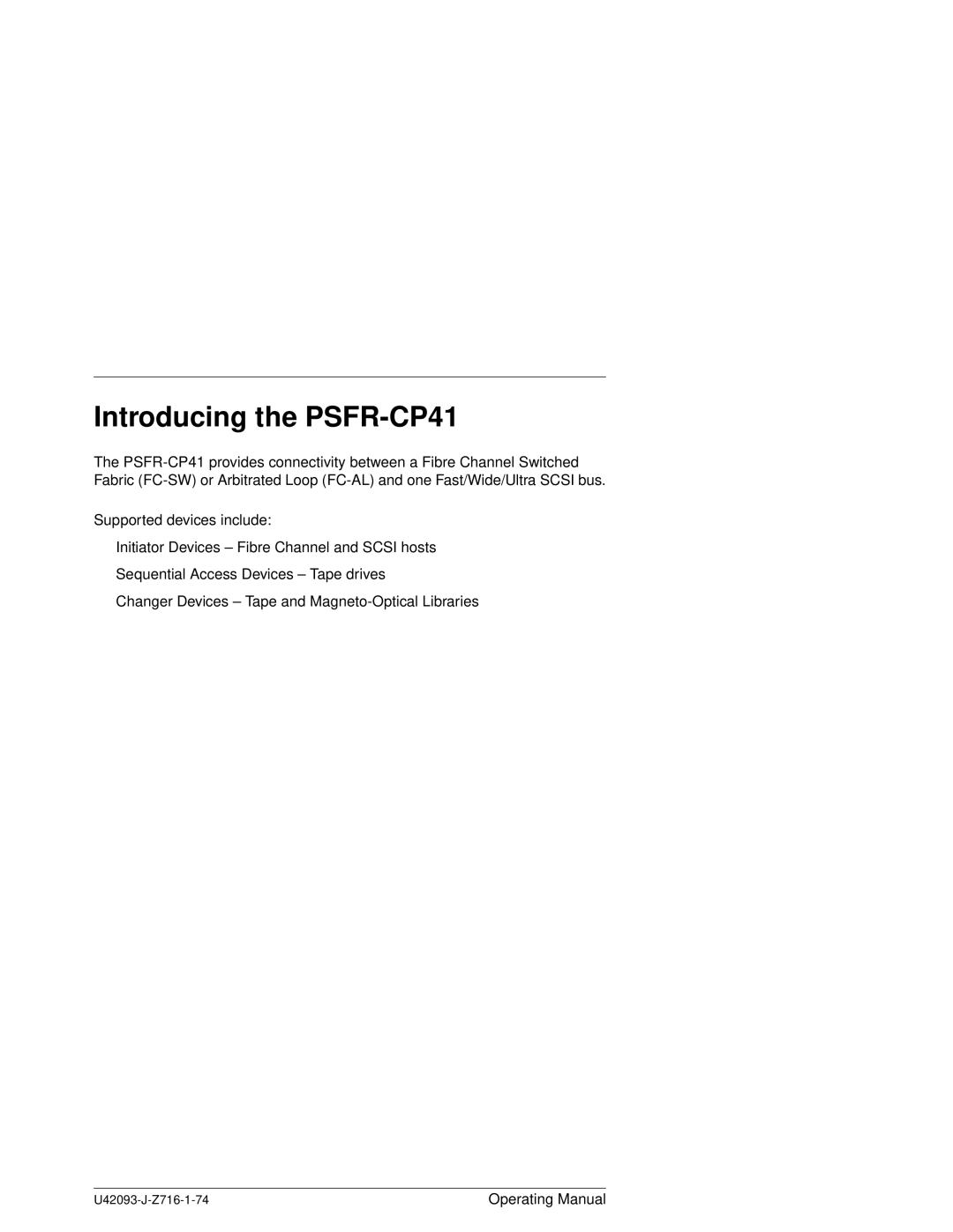 Siemens manual Introducing the PSFR-CP41 