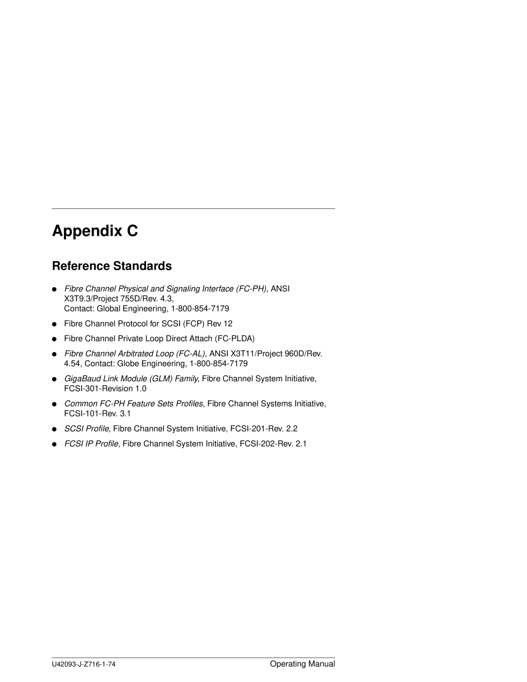 Siemens PSFR-CP41 manual Appendix C, Reference Standards 