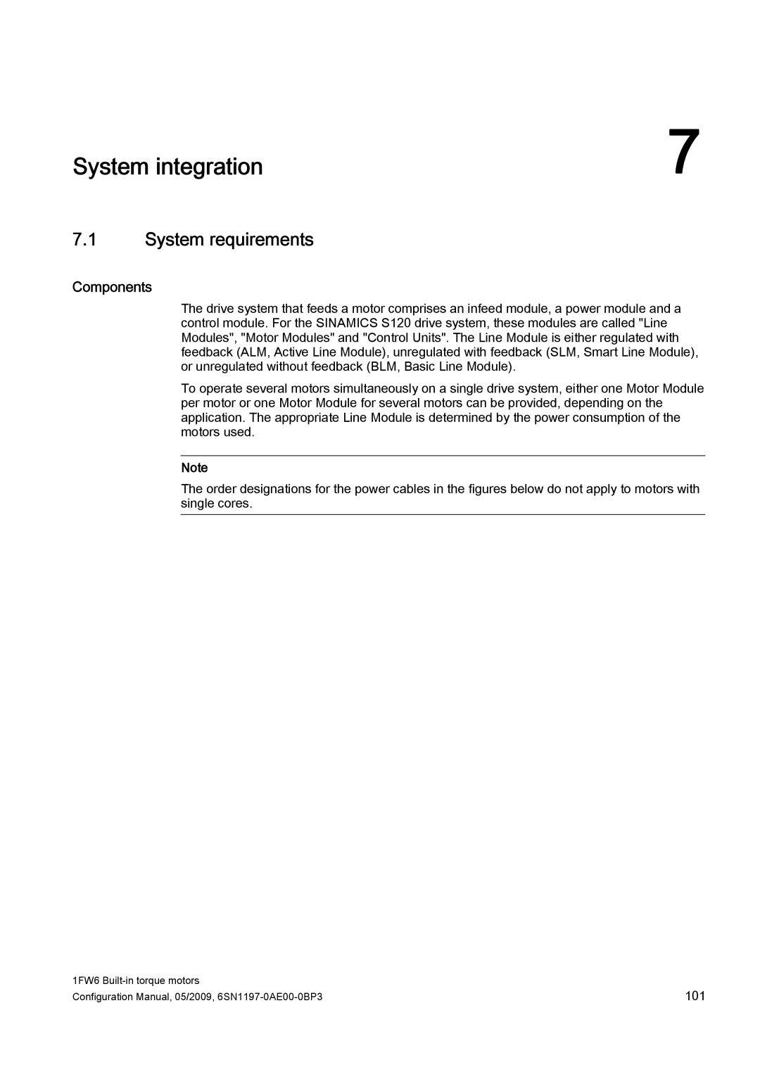 Siemens S120 configurationmanual System integration, System requirements, Components 