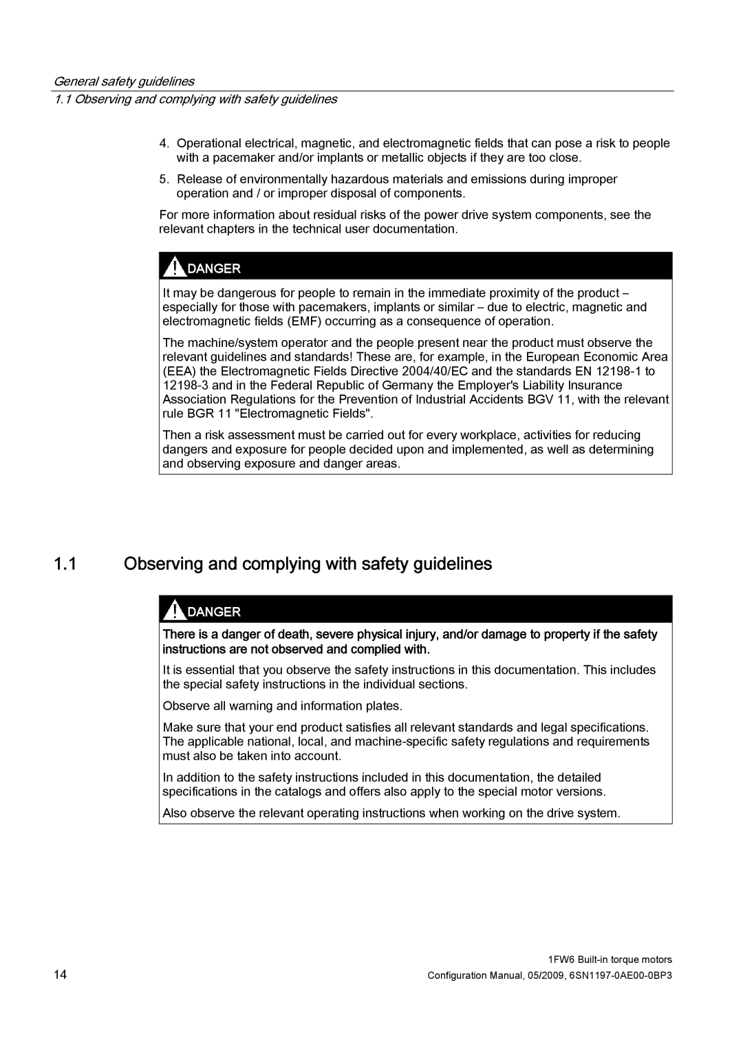 Siemens S120 configurationmanual Observing and complying with safety guidelines 