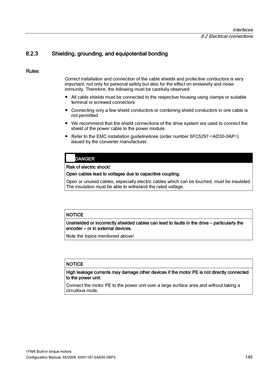 Siemens S120 configurationmanual Shielding, grounding, and equipotential bonding, Rules 