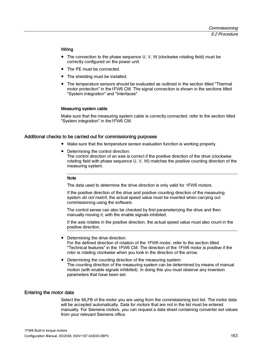 Siemens S120 configurationmanual Entering the motor data, Wiring, Measuring system cable 