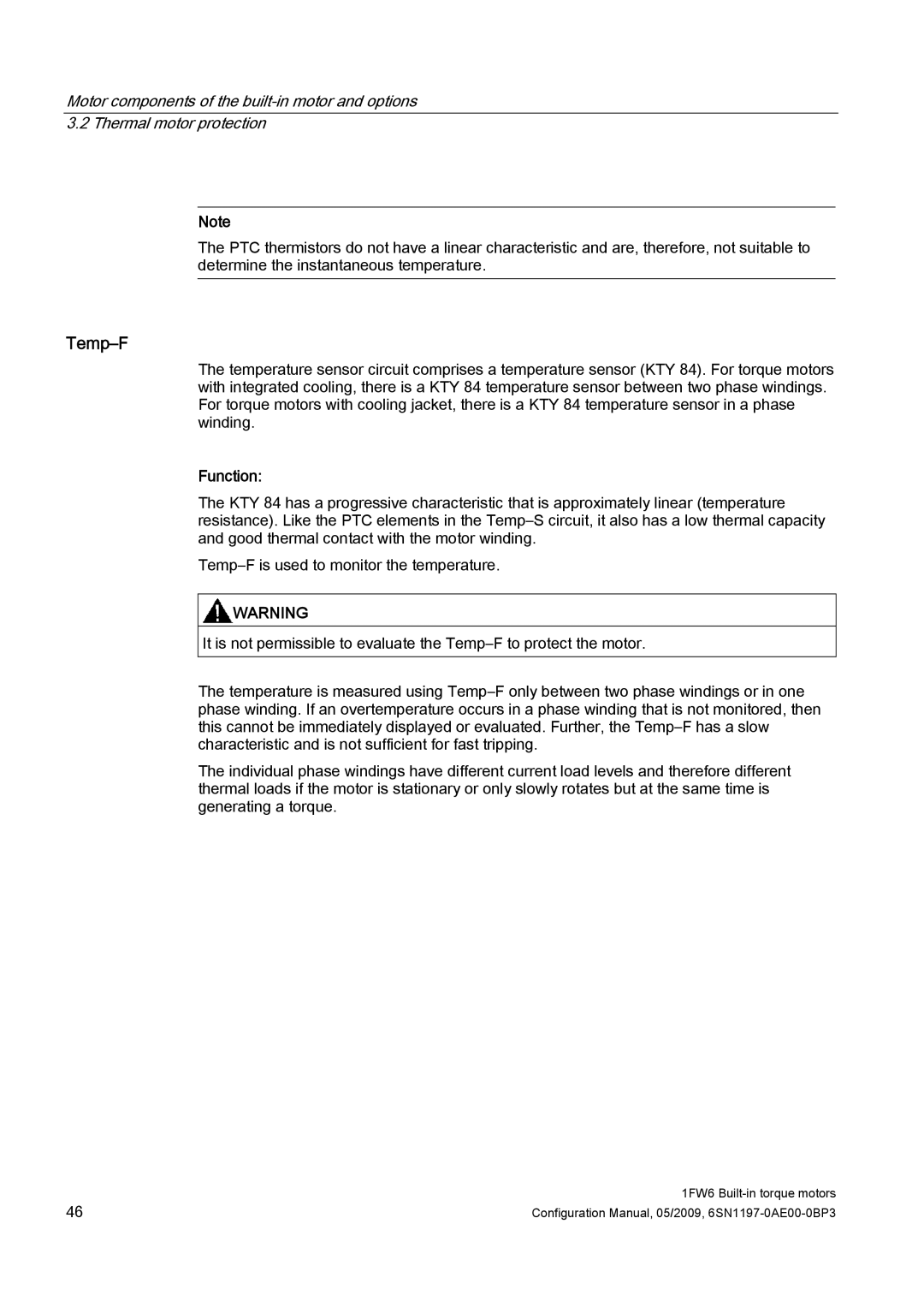 Siemens S120 configurationmanual Temp-F 